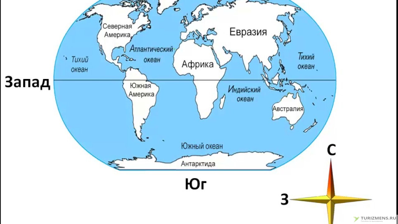 Карта где запад