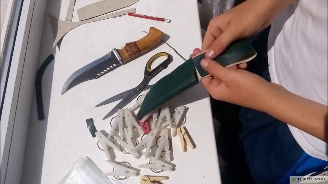Как сделать чехол для ножа из кожи своими руками